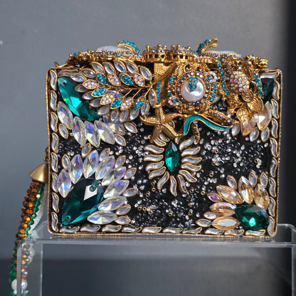 Emerald Green Encrusted Clutch
