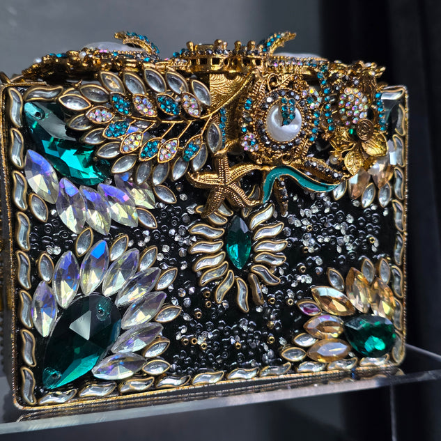 Emerald Green Encrusted Clutch