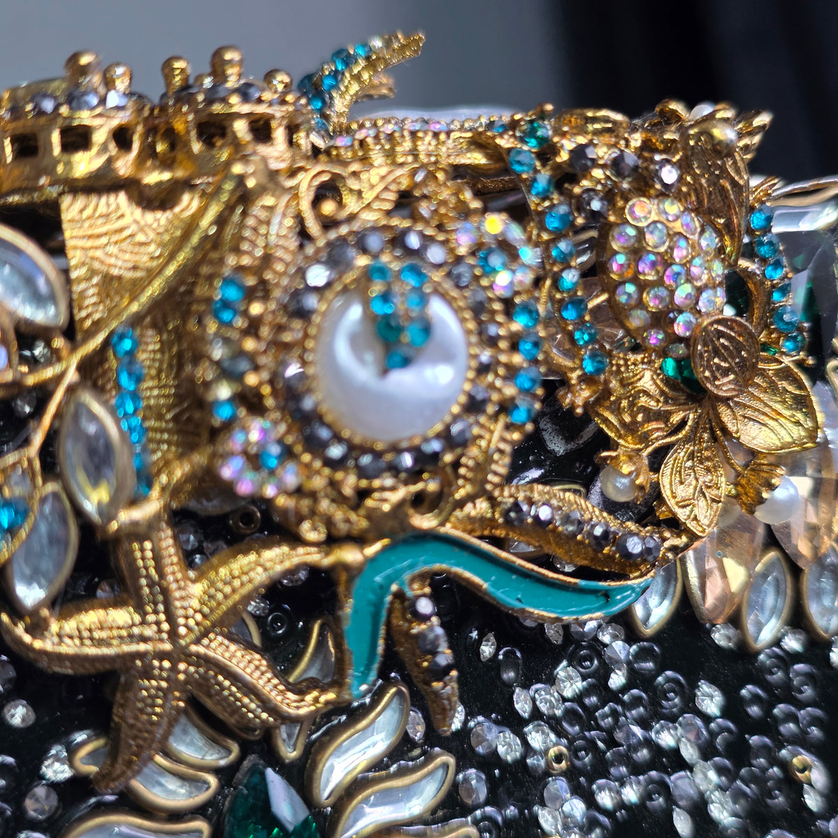 Emerald Green Encrusted Clutch