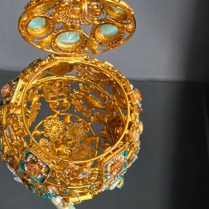 Emerald Green Encrusted Potli