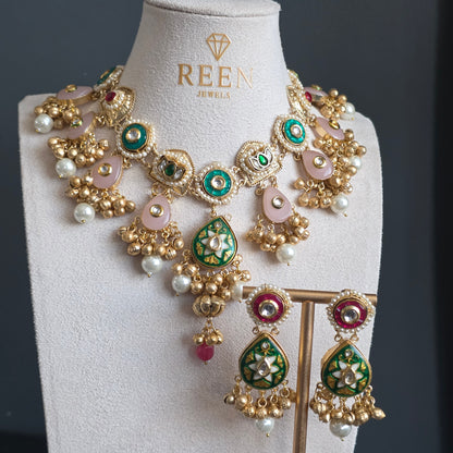 Eshale Fusion Green & Light Pink Droplet Set