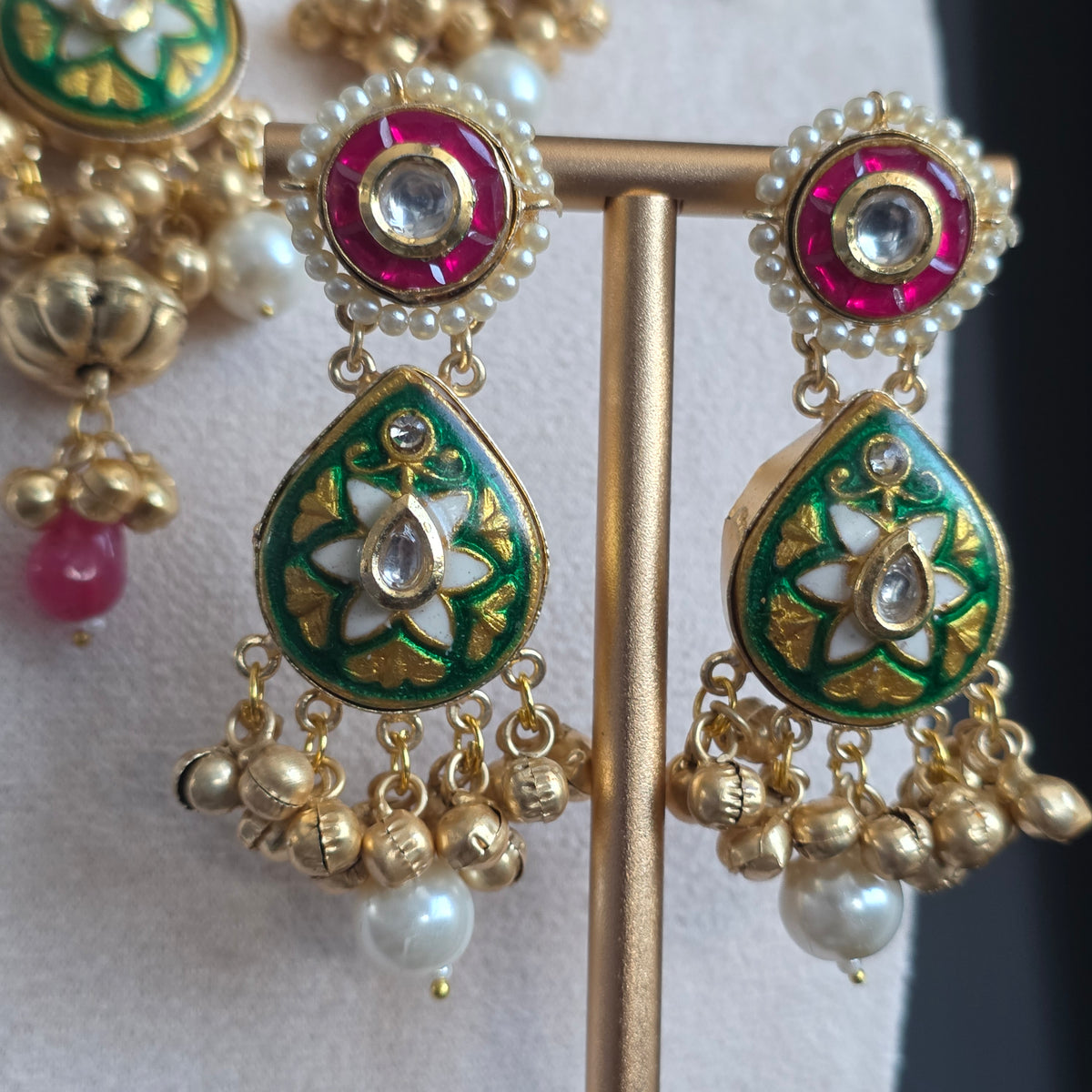 Eshale Fusion Green & Light Pink Droplet Set