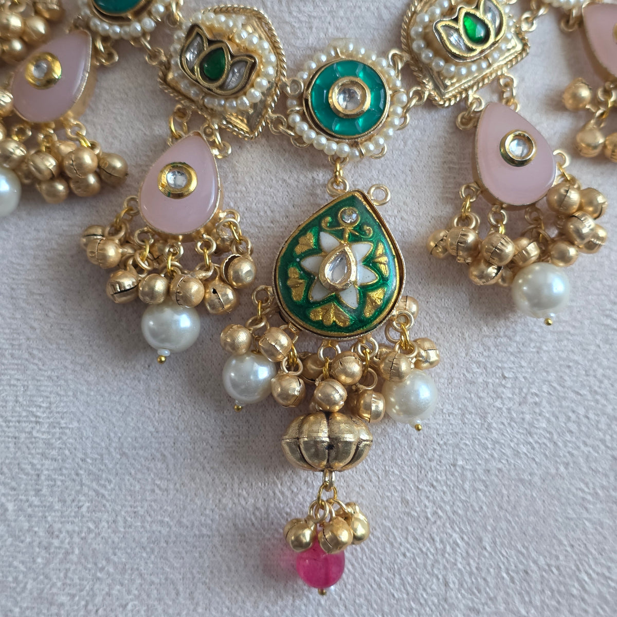 Eshale Fusion Green & Light Pink Droplet Set