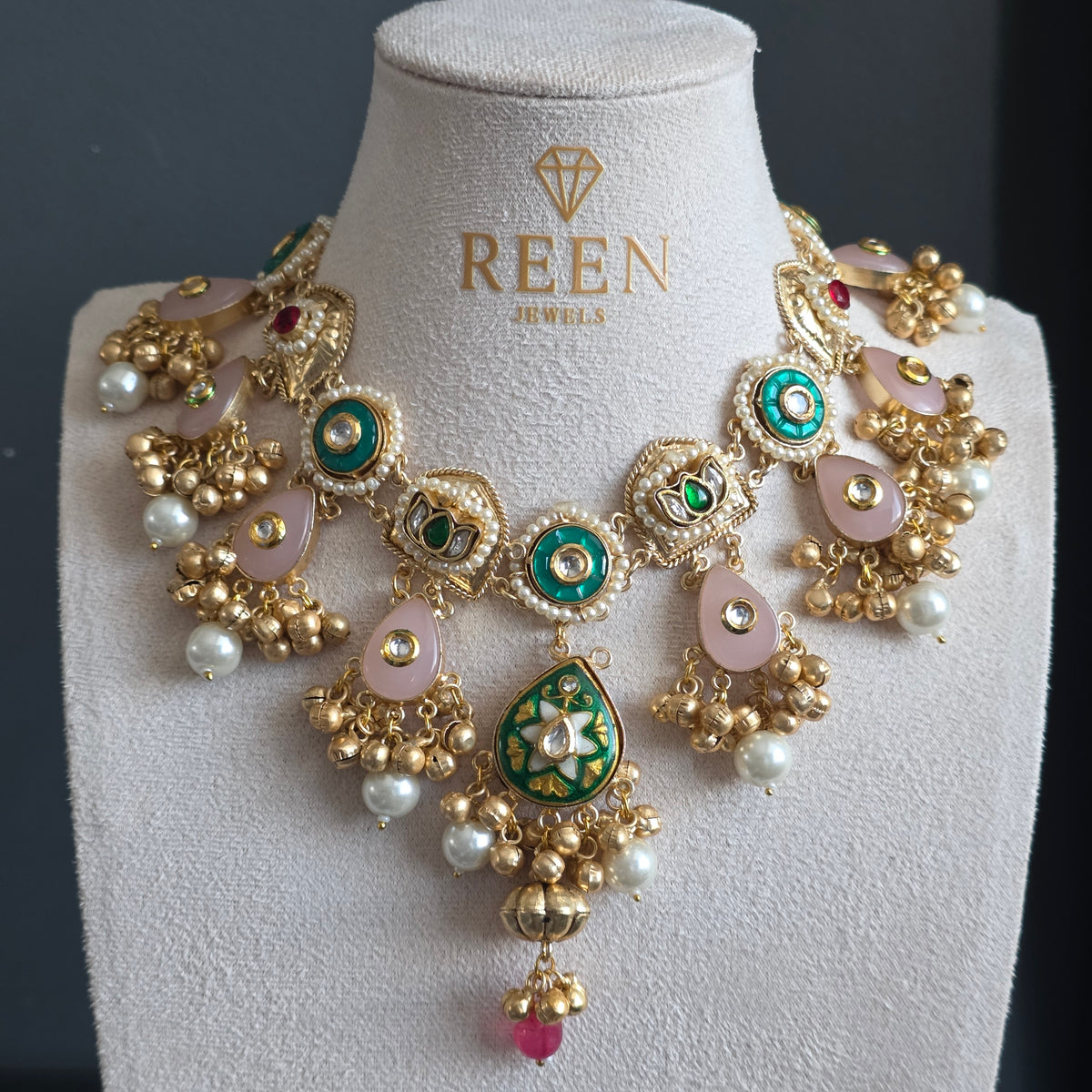 Eshale Fusion Green & Light Pink Droplet Set