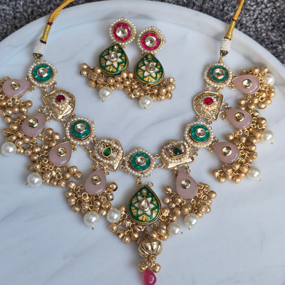 Eshale Fusion Green & Light Pink Droplet Set