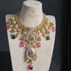 Eshale Fusion Motif Green & Pink Necklace