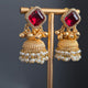 Eshale Gold Maroon Jhumkis