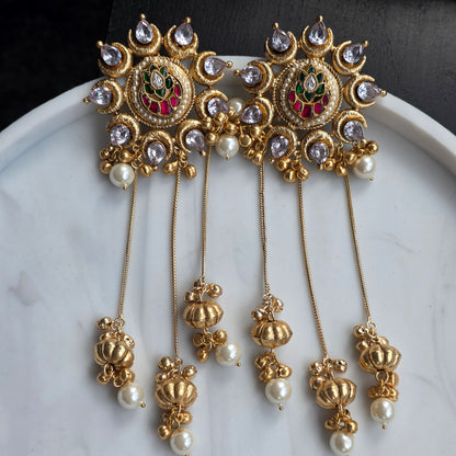 Eshale Kashmiri Flower Ghungroo Jhumkis