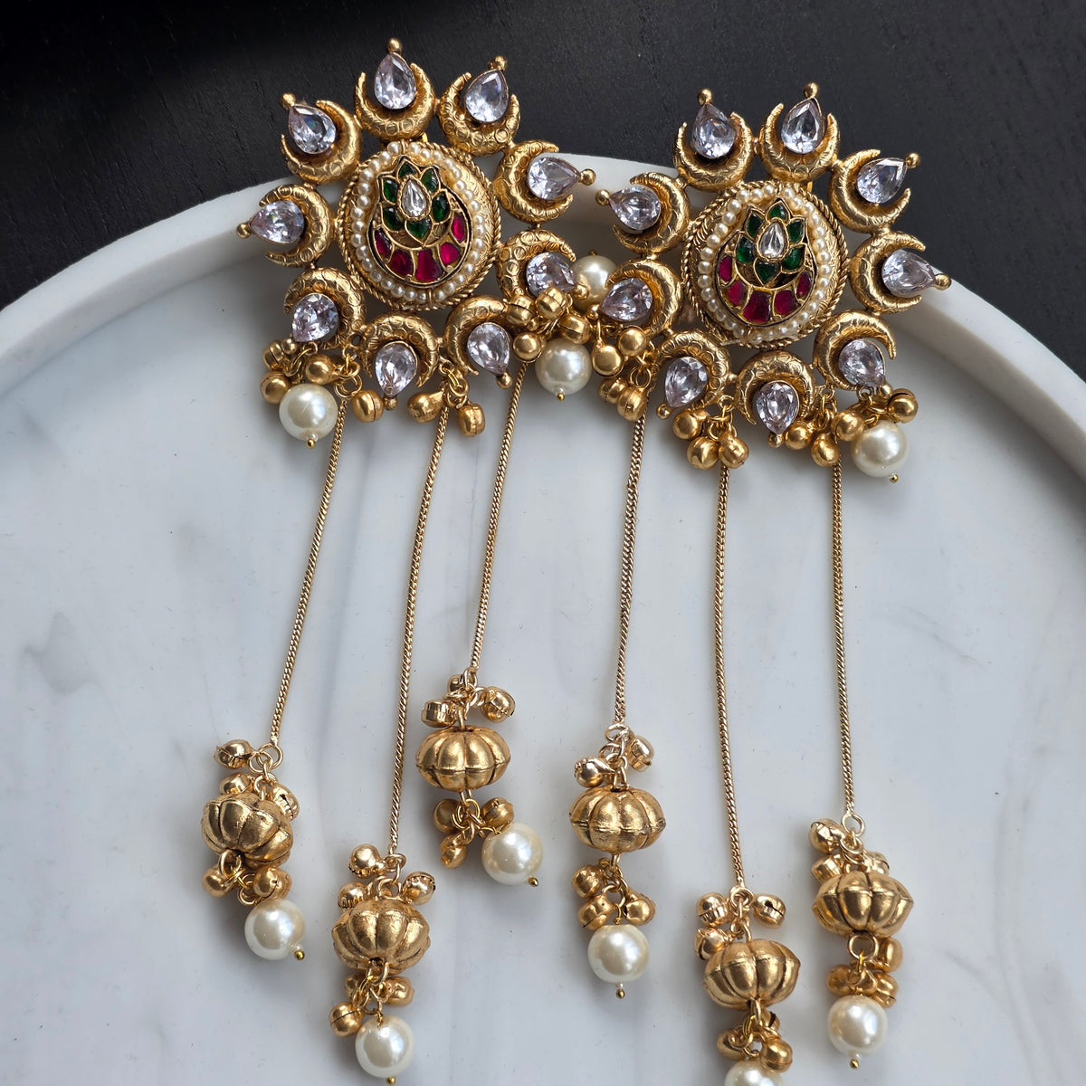 Eshale Kashmiri Flower Ghungroo Jhumkis