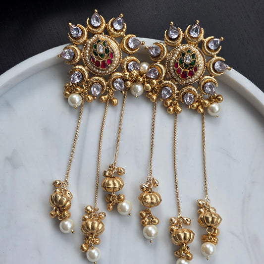Eshale Kashmiri Flower Ghungroo Jhumkis image 3