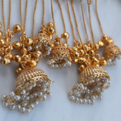 Eshale Kashmiri Jade Green Ghungroo Jhumkis