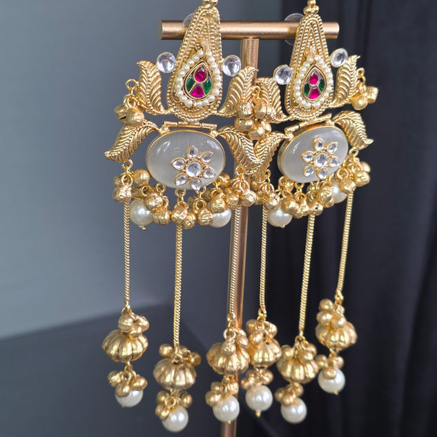 Eshale Kashmiri Opal Bell Jhumkis