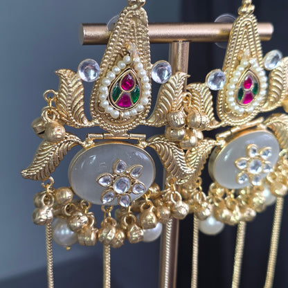 Eshale Kashmiri Opal Bell Jhumkis
