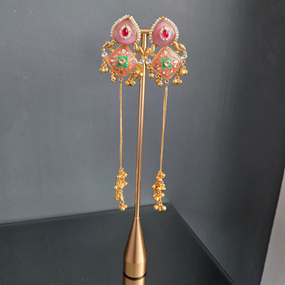 Eshale Kashmiri Pink Ghungroo Jhumkis