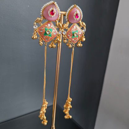 Eshale Kashmiri Pink Ghungroo Jhumkis
