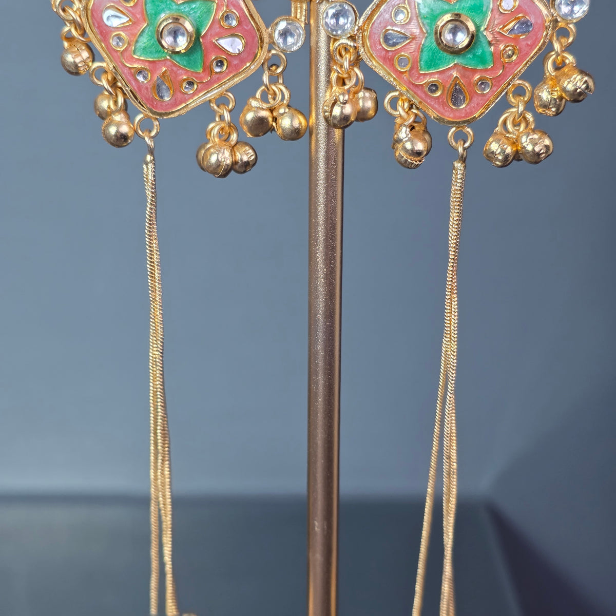 Eshale Kashmiri Pink Ghungroo Jhumkis
