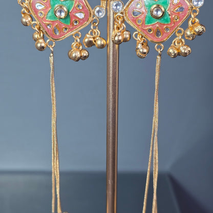 Eshale Kashmiri Pink Ghungroo Jhumkis