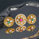 Eshale Kundan Green and Pink Double Finger Ring