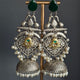 Eshale Oxidised Large Green Jhumkas