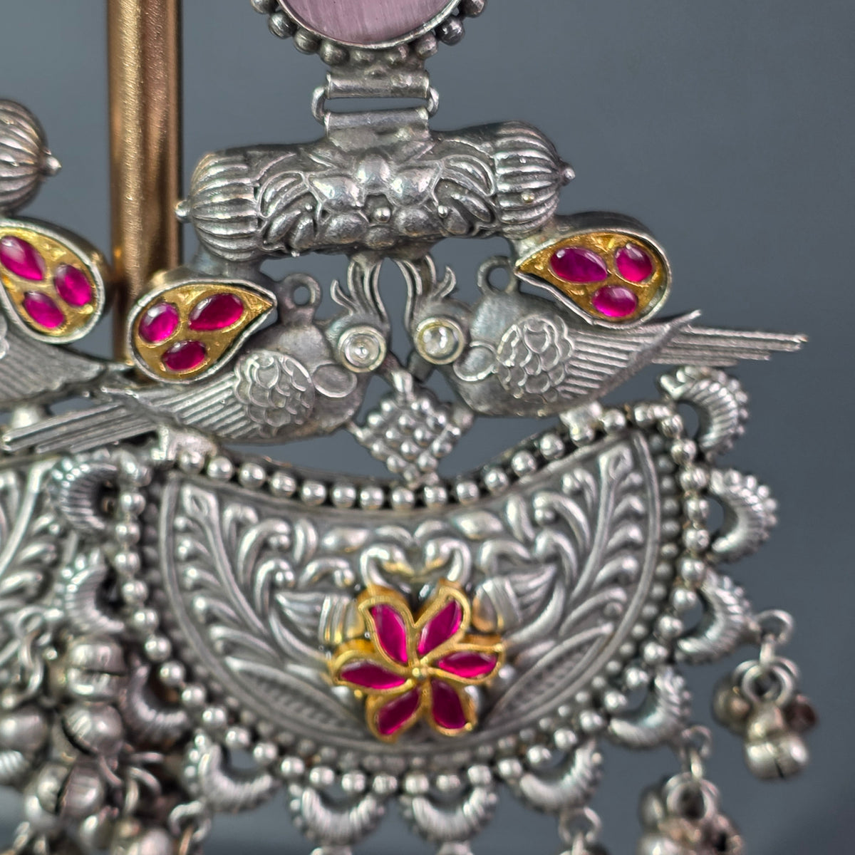 Eshale Oxidised Pink Jhumkas