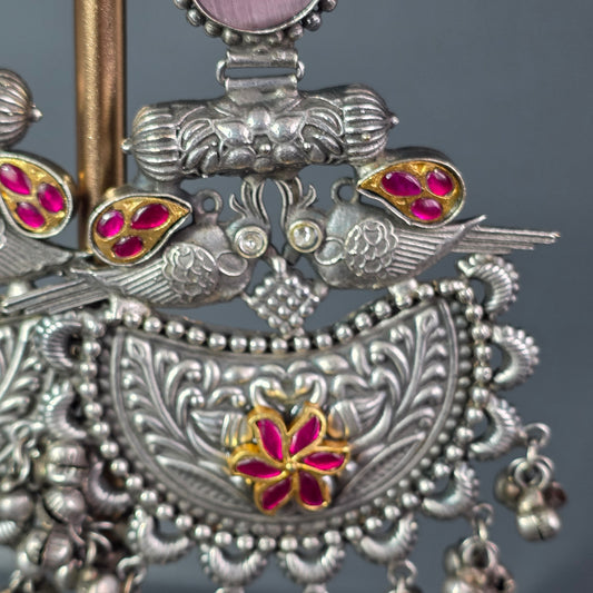 Eshale Oxidised Pink Jhumkas image 2