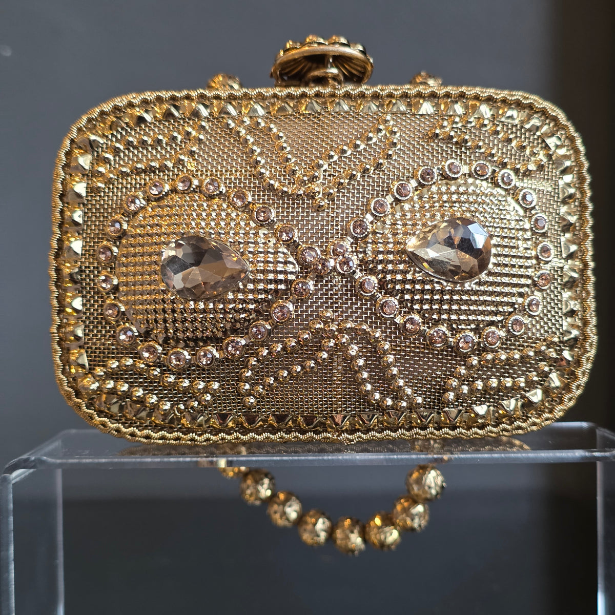 Gold Rectangular Small Clutch