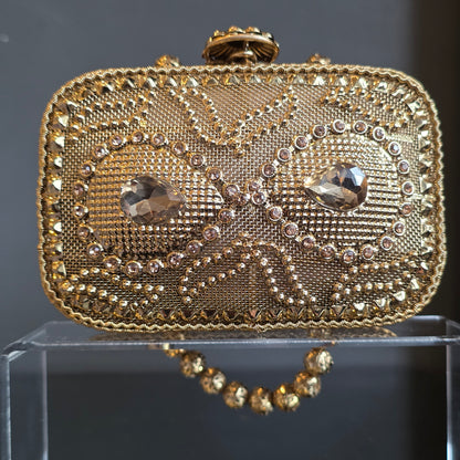 Gold Rectangular Small Clutch