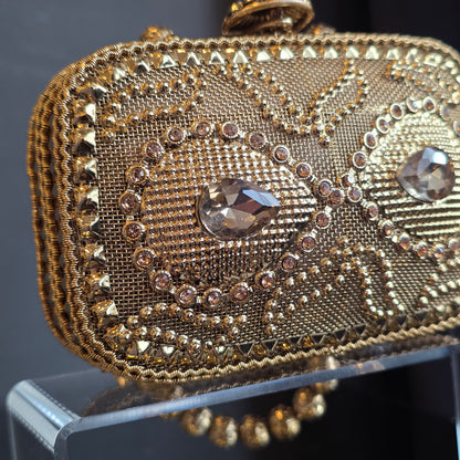 Gold Rectangular Small Clutch