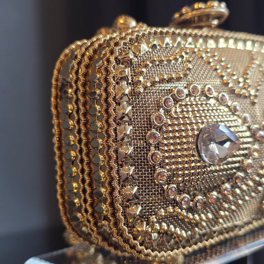 Gold Rectangular Small Clutch image 3
