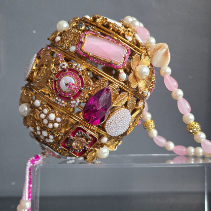 Hot Pink Encrusted Potli