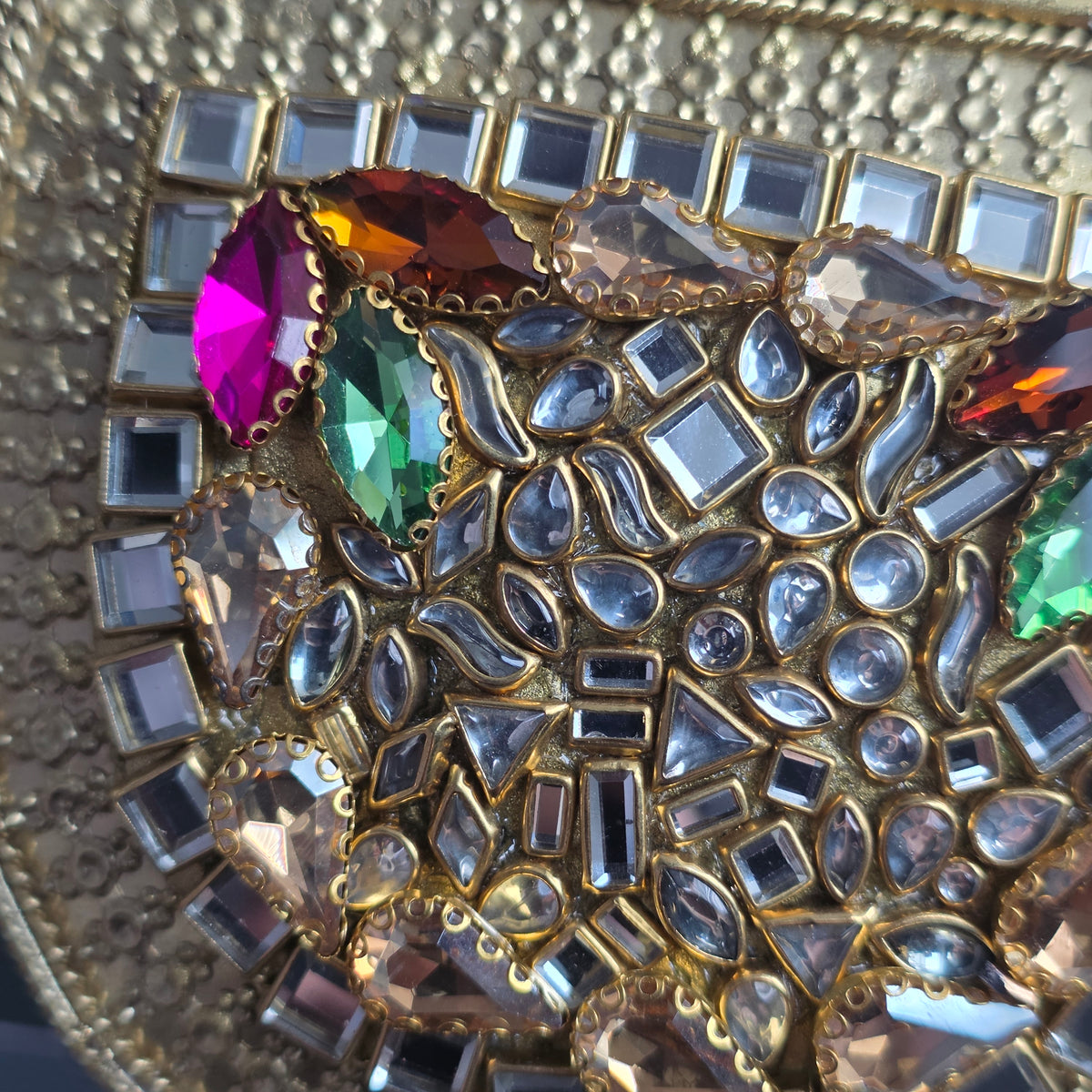 Kundan Encrusted Multi Stone Clutch