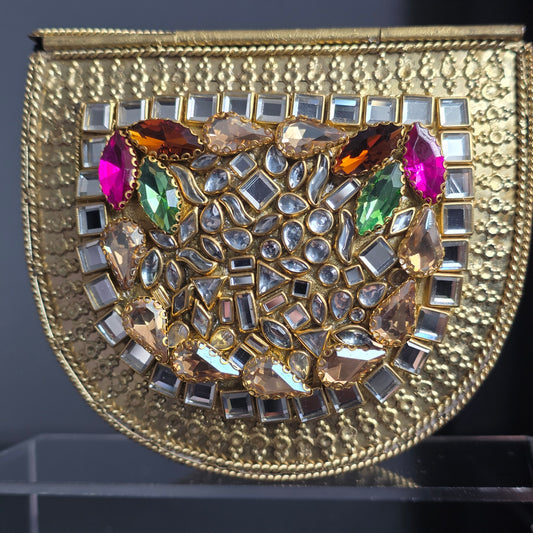 Kundan Encrusted Multi Stone Clutch image 3