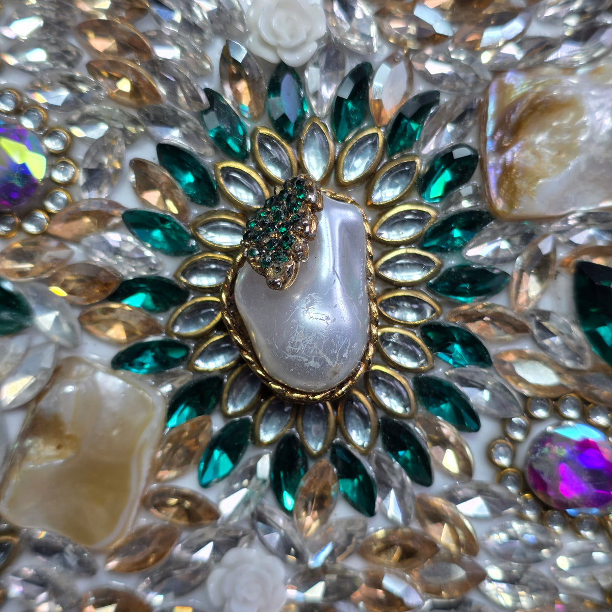 Pearl & Emerald Encrusted Clutch