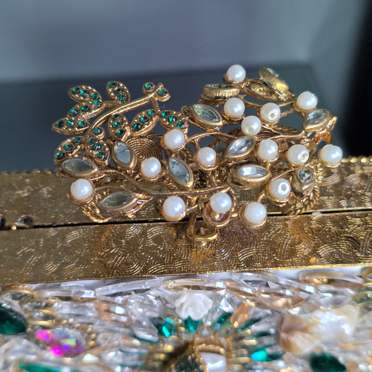 Pearl & Emerald Encrusted Clutch