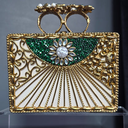 Pearl & Emerald Encrusted Clutch