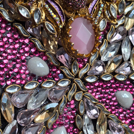 Pink Encrusted Stone Clutch image 3