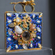 Royal Blue Encrusted Motif Clutch