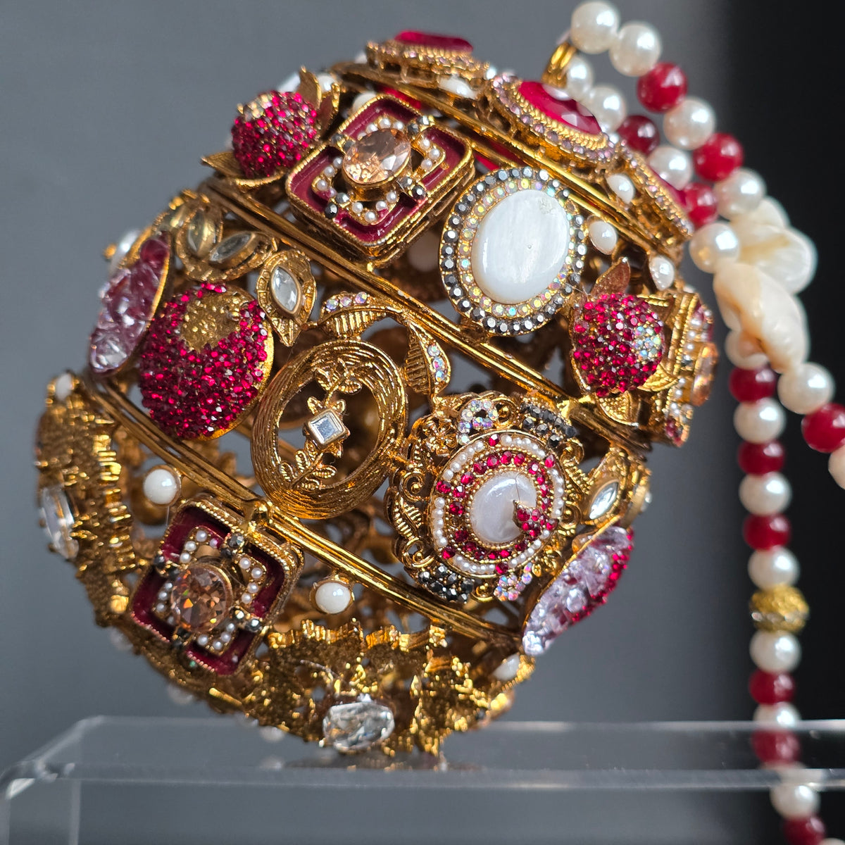 Royal Red Encrusted Potli