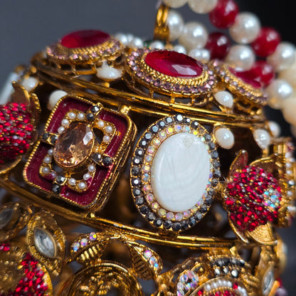 Royal Red Encrusted Potli