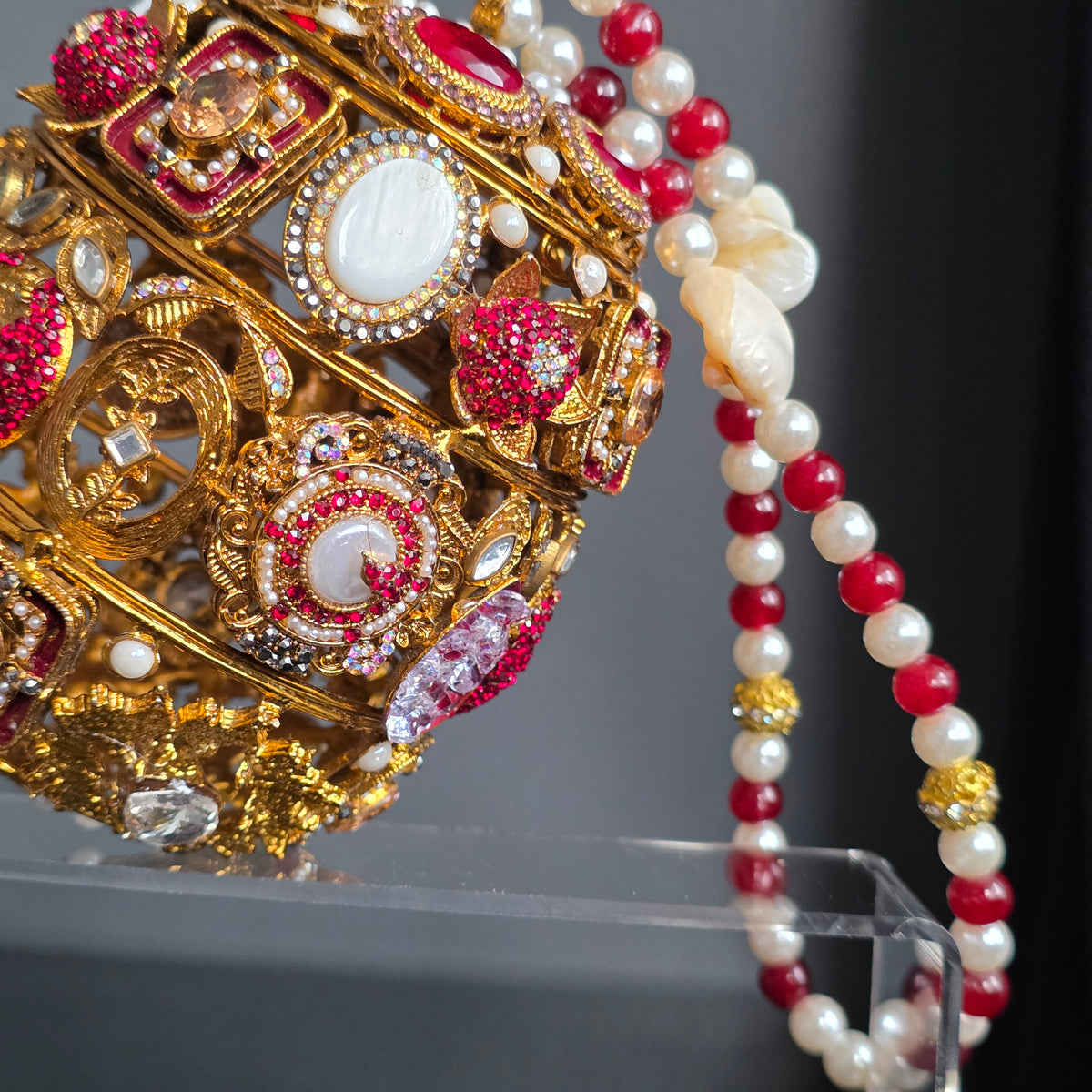 Royal Red Encrusted Potli