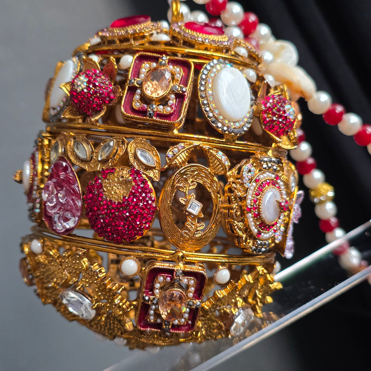 Royal Red Encrusted Potli