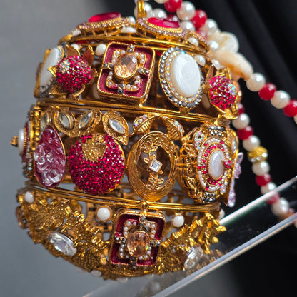 Royal Red Encrusted Potli