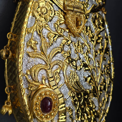 Traditional Gold Decorative Oval Clutch