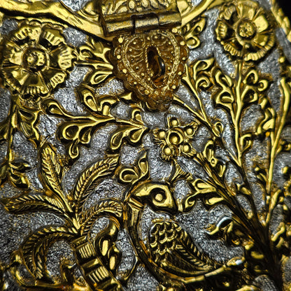 Traditional Gold Decorative Oval Clutch