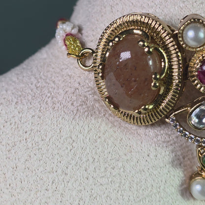 Elyzae Multi Diamond Stone Choker Set