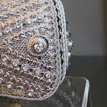 Silver Rectangular Small Clutch